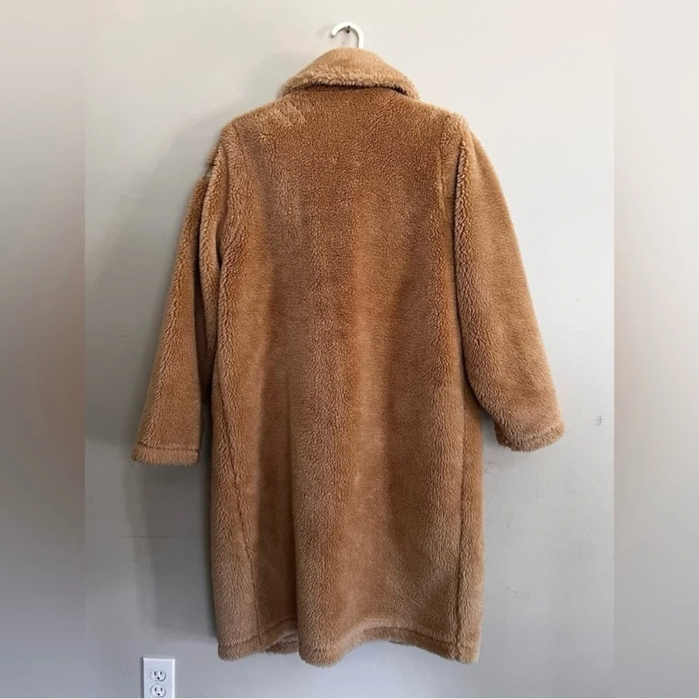 Alo yoga oversized Sherpa Trench Coat In Camel Teddy Jacket Size Large